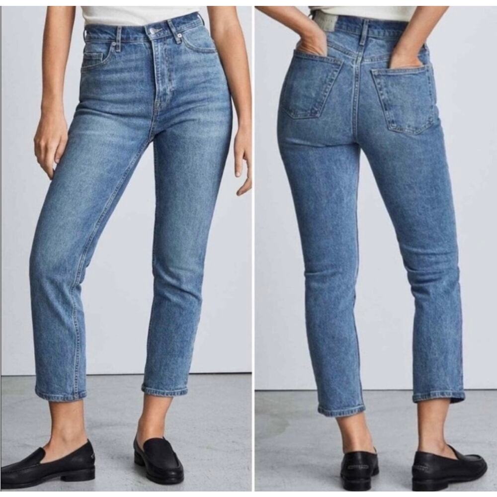 Everlane High Rise Cropped Cheeky Jeans Size 24 Organic Cotton